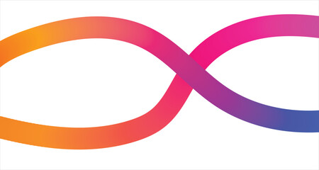 Vibrant gradient infinity symbol seamlessly intertwined on a clean white background