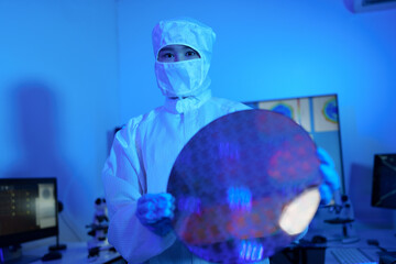 Close-up concept of semiconductor or microchip, technology development, electronics industry, computer technology electronics engineer, CPU 