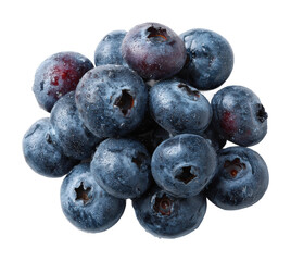 Fresh blueberries harvest farm food isolated on transparent background