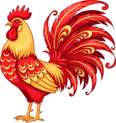 vector illustration of chinese zodiac rooster