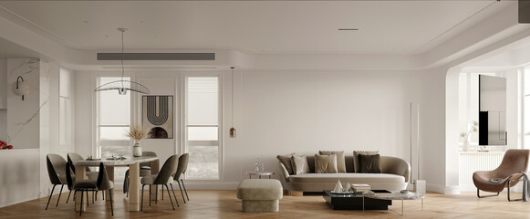 3D RENDER LIVING ROOM