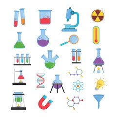 Colorful Science Laboratory Chemistry Illustration Collection