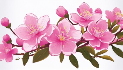 pink flowers isolated on white