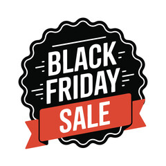 Black Friday Sale Badge - Retro Vintage Discount Label Vector