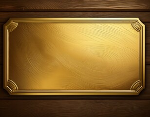 gold plaque on wood background
