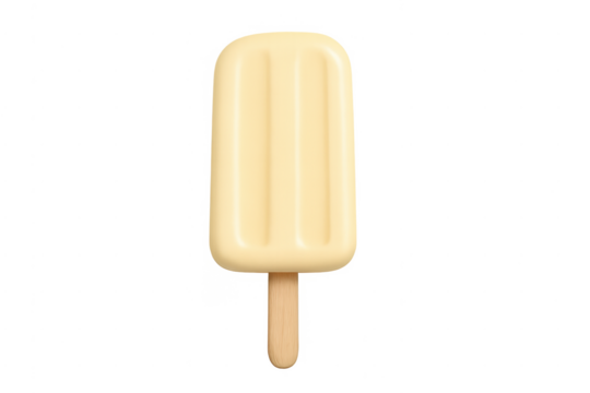 Vanilla ice cream popsicle bar on a stick