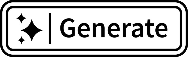 AI generate button icon, magic wand and sparkle symbol, artificial intelligence interface elements group, modern flat and line vector design pack for app, web and ui ux graphics