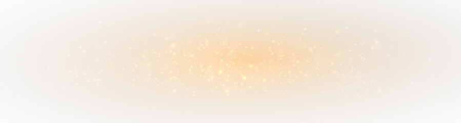 Luxury golden glitter light effect with magical festive particles