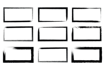 Set of Hand-Drawn Grunge Rectangle Frames