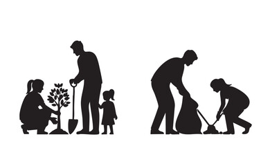 International Volunteer Day Silhouette Vector Bundle