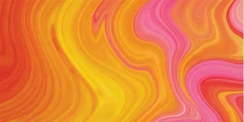 An abstract orange background featuring a vibrant vector illustration of wavy fire flames and yellow light curves creates an artistic energy pattern for this colorful motion wallpaper