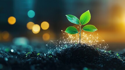 Plant growth digital illustration