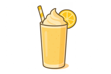 Lemonade milkshake smoothie refreshing citrus drink transparent background