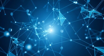 Fototapeta premium Abstract technology background with connecting dots and lines connection structure digital data and big data concept science background blue color