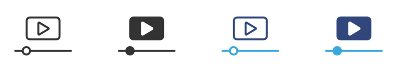 Video tutorial  icon set, vector illustration . 