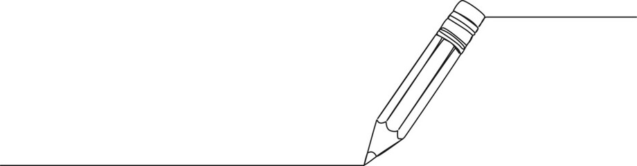 continuous line drawing of pencil stub, line art vector illustration