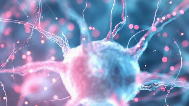 Neuron electrical impulse sending signals in nervous system