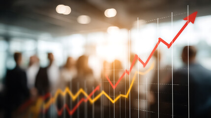 Teamwork driving business growth in a modern office environment visualizing success through data analytics