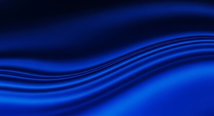 Naklejka premium Abstract blue silk fabric with smooth waves and dark shadows creating a flowing texture effect