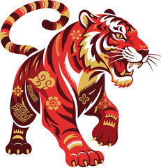 vector illustration of chinese zodiac tiger