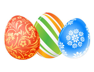 Colorful Easter eggs with different patterns illustration