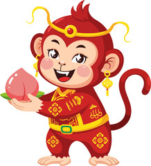 vector illustration of chinese zodiac monkey