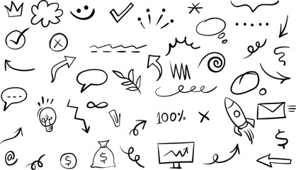 Line art vector symbol set collection.