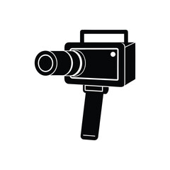 A inspection camera silhouette vector art illustration