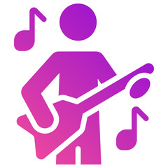 guitarist gradient fill icon