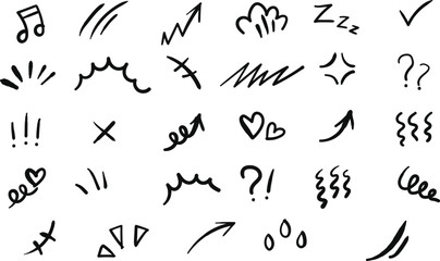 line decorative shape vector bundle set collection.