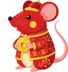 Chinese zodiac rat vector illustration