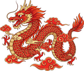 Chinese zodiac dragon vector illustration
