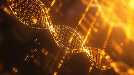 Dna helix structure forming binary code and digital data - Powered by Adobe