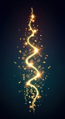 Obraz premium A festive abstract illustration featuring sparkling lights and golden confetti celebrating the transition to a new annual cycle, colorful, digital art, graphic