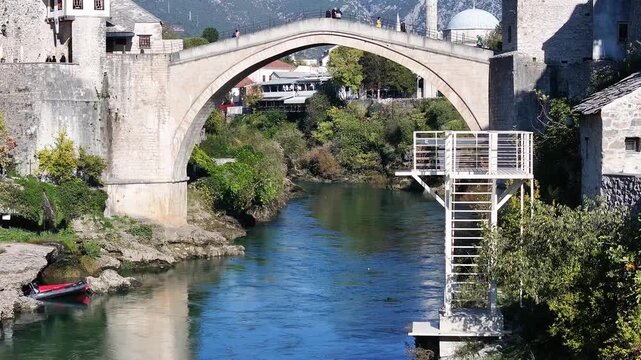 Mostar Bridge (Stari Most) Drone Video, Mostar Bosnia Herzegovina