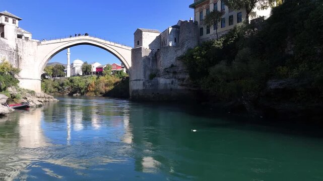 Mostar Bridge (Stari Most) Drone Video, Mostar Bosnia Herzegovina