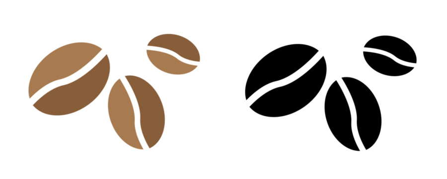 Three coffee beans minimal flat design style