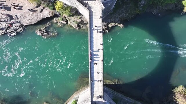 Mostar Bridge (Stari Most) Drone Video, Mostar Bosnia Herzegovina