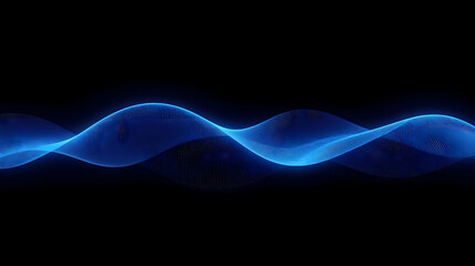 Vibrant blue digital wave pulses with futuristic energy, showcasing a dynamic flow of data and technology across a dark background, perfect for innovation and connectivity themes.