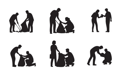 International Volunteer Day Silhouette Vector Bundle