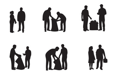 International Volunteer Day Silhouette Vector Bundle