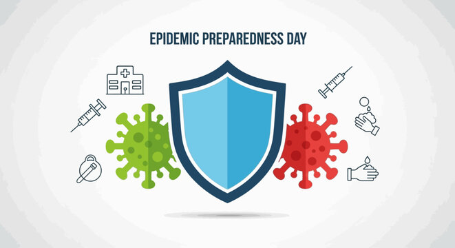 Stay safe and protected with epidemic preparedness measures, featuring vaccination, hygiene, and defense against virus spread for health awareness campaigns and safety promotions