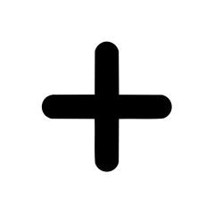 Obraz premium Simple Black Plus Sign on White Background, Addition, Positive Symbol