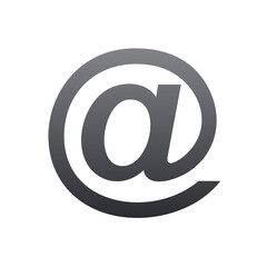 At Sign Gradient Gray Symbol for Email and Internet Communication in Technological and Digital Era as Icon or Logo