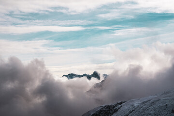 Panoramic view of the Alps along the Furka Pass in Switzerland.