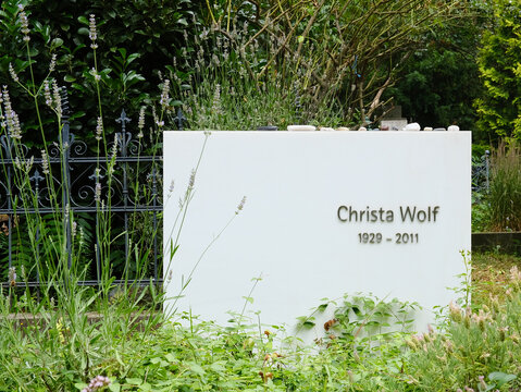 Berlin, Germany, July 14, 2021, grave of the GDR writer Christa Wolf