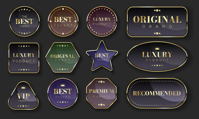 A set of transparent stickers in various shapes