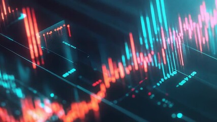 Financial market data showing trading graph fluctuations - Powered by Adobe