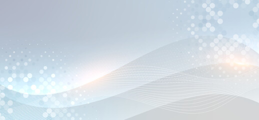 Modern Abstract Background With Smooth Lines And Light Dot Pattern. Vector Illustration. 