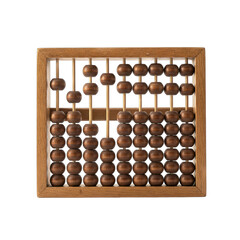 Old Wooden Abacus Isolated On Black Background With Beads Ready For Calculation